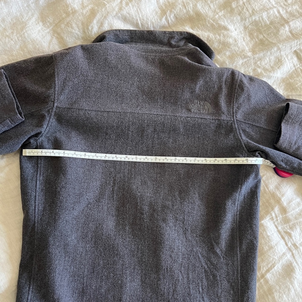 The North Face Wool Gray Vintage Jacket with Striped Lining Zip Up Collared L - Picture 15 of 17